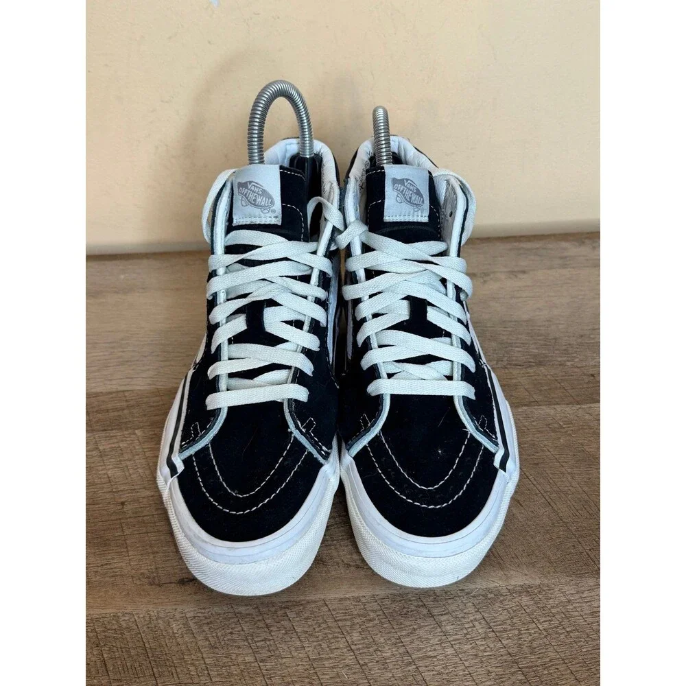 Vans Reconstruct SK8-Hi Skate Shoes Sneakers Black White womens size 8_4